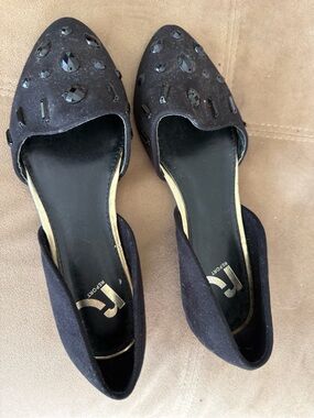 Report Black Jeweled Slip-On Flats